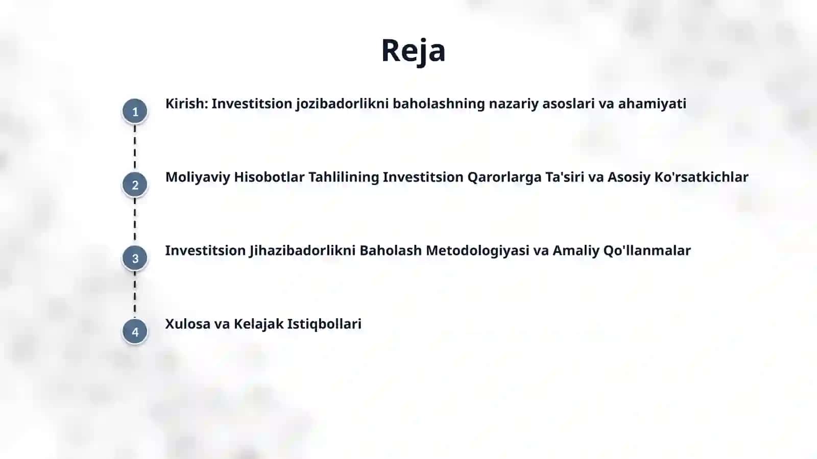 Kompaniya moliyaviy hisobotlarning investitsion jozibadorligini baxolash 2