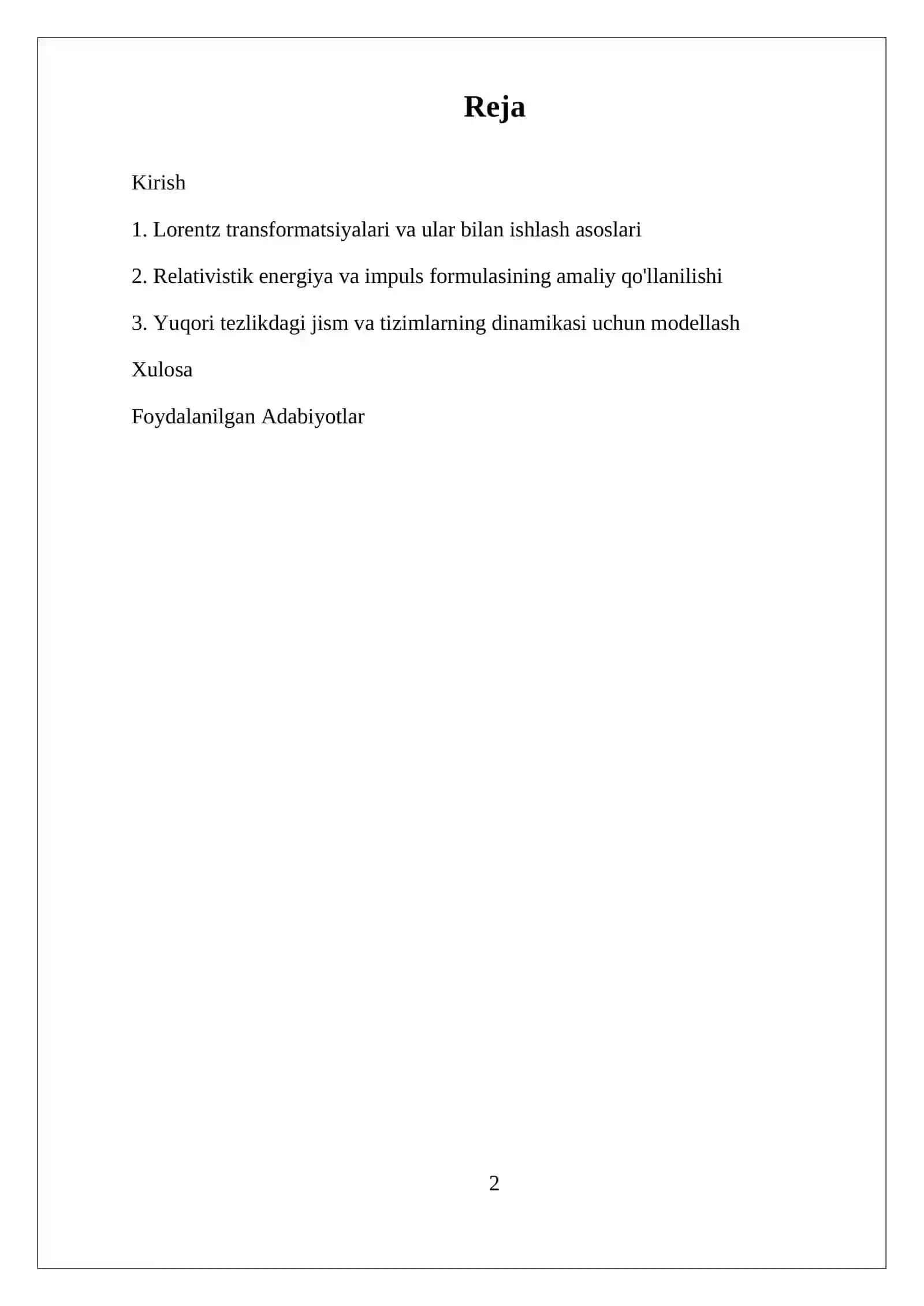 Relyativistik Dinamika Elementlari 2