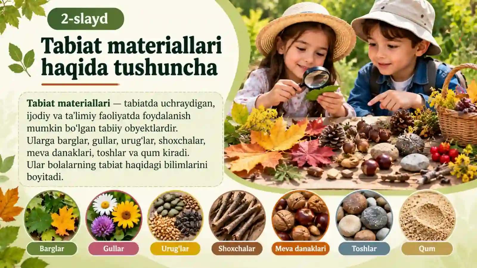 Tabiat materiallaridan ko‘rgazmalar tayyorlash 2