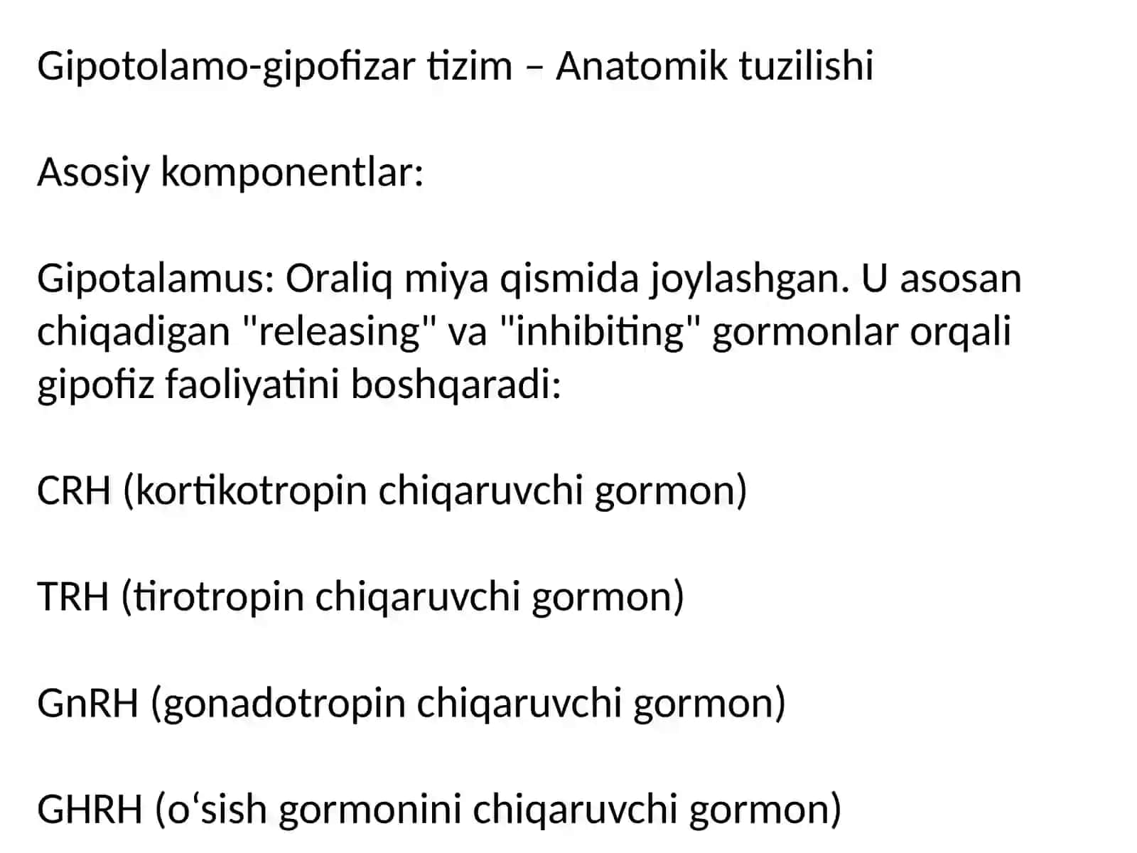 Gipotolamo-gipofizar tizim faoliyati buzilishi 2