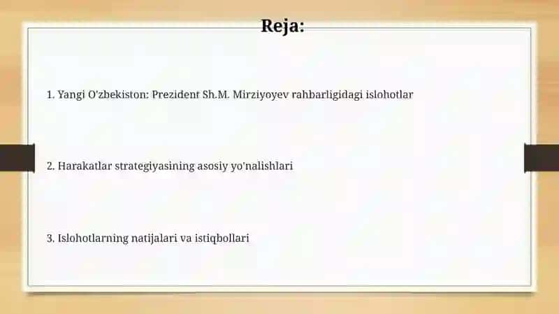 Yangi Oʻzbekiston: Prezident Sh.M. Mirziyoyev rahbarligidagi islohotlar 2