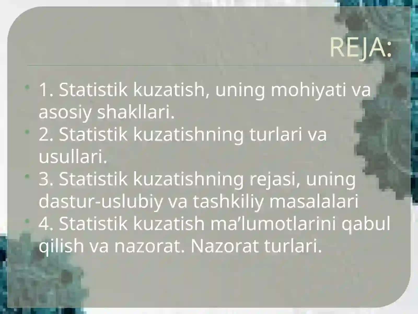 STATISTIK KUZATISH USULI 2