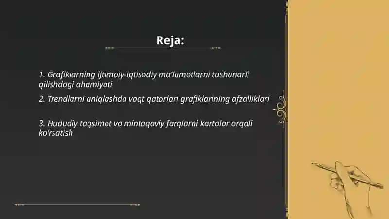 Ijtimoiy iqtisodiy hodisalarni o'rganishda statistik ko'rsatkichlarni grafiklarda tasvirlash ahamiyati va afzalliklari 2