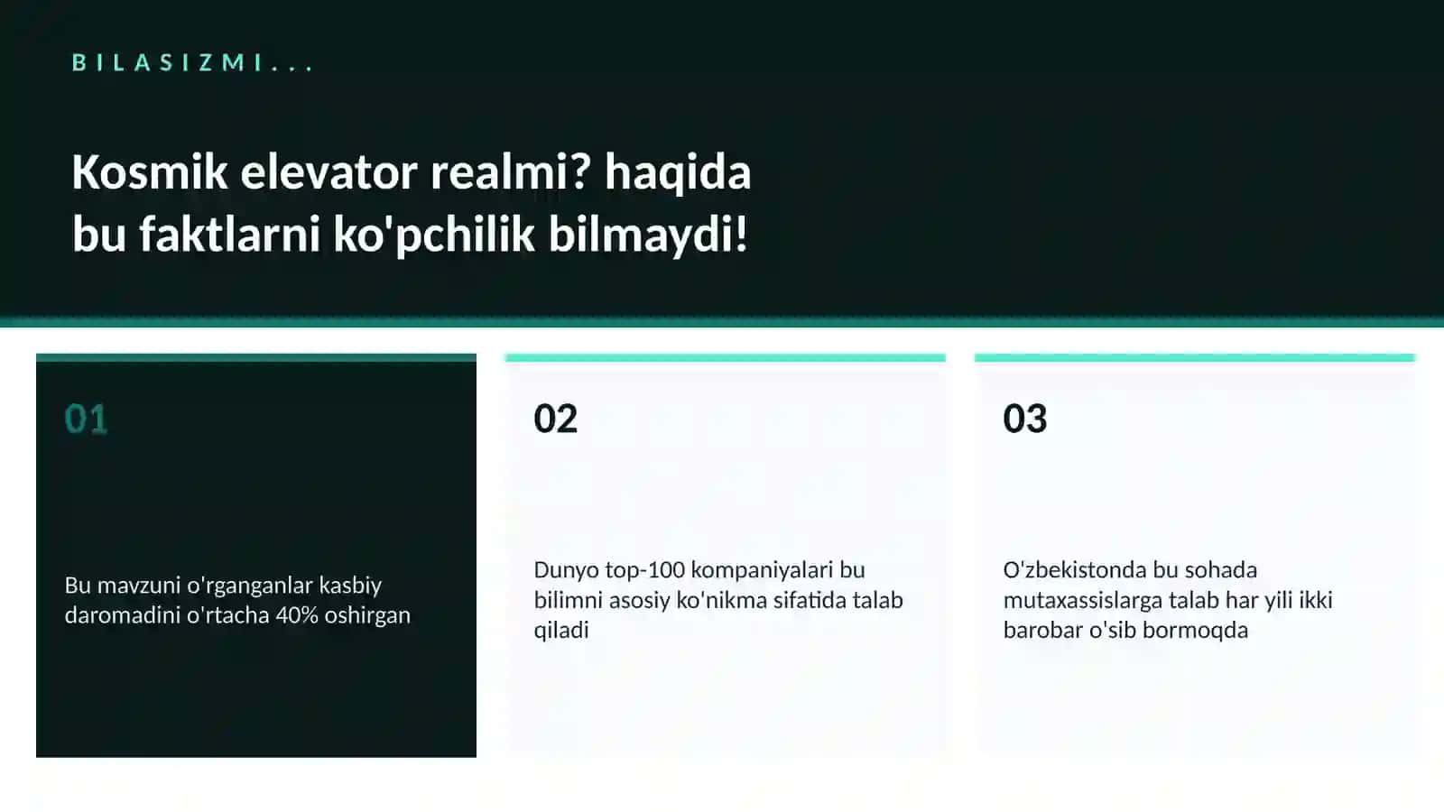 Kosmik elevator realmi? 2