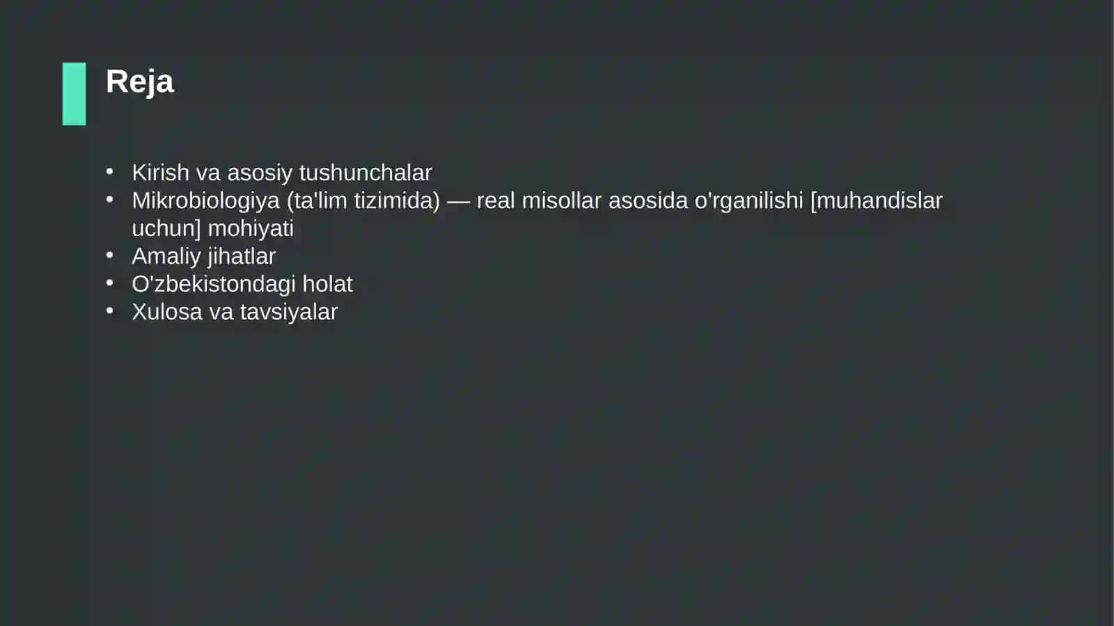 Mikrobiologiya (ta'lim tizimida) — real misollar asosida o'rganilishi [muhandislar uchun] 2
