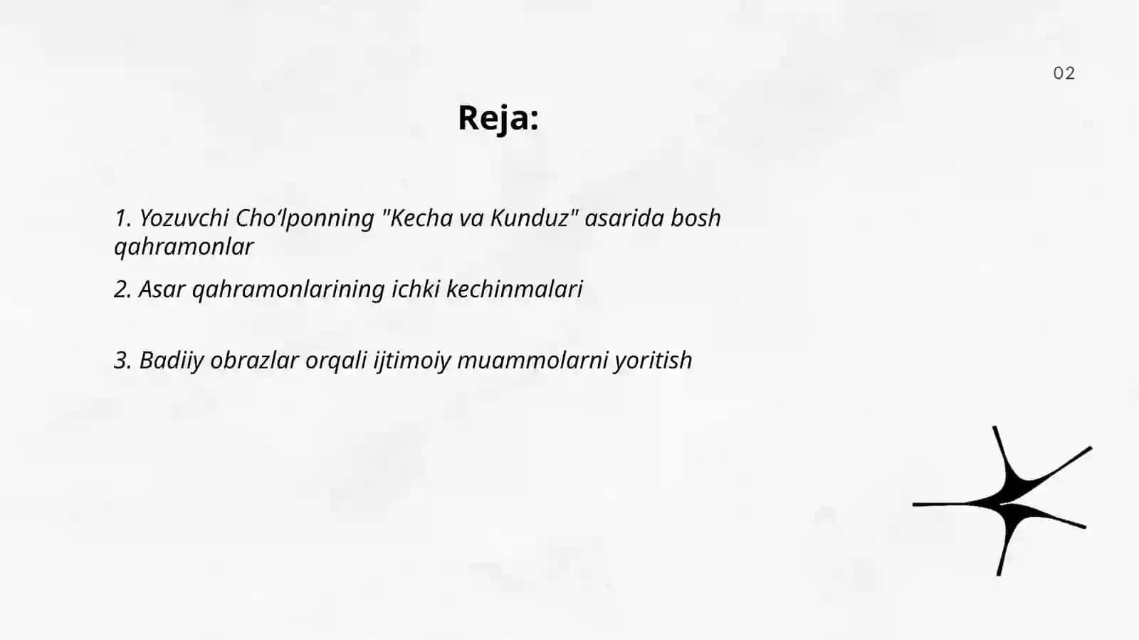 Choʻlponning "Kecha va kunduz" asarini obrazlar tizimi orqali oʻrganish 2