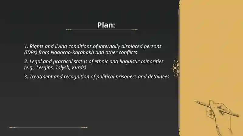 Rights and living conditions of internally displaced persons (IDPs) from Nagorno-Karabakh and other conflicts 2