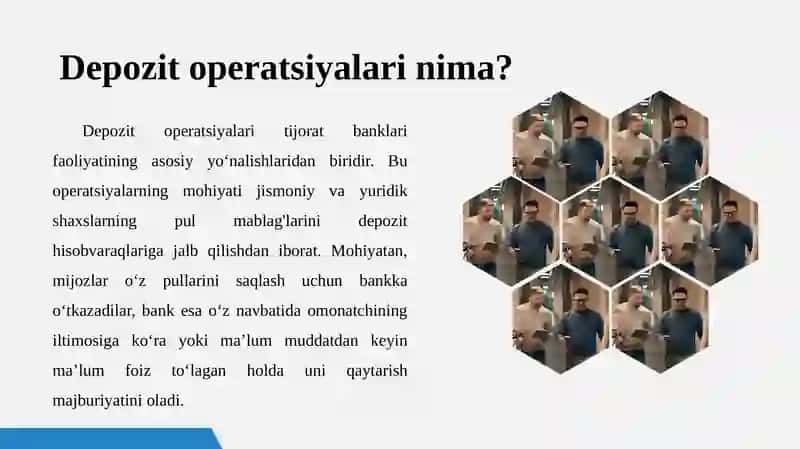 Tijorat banklarining depozit va nodepozit operatsiyalari tavsifi 2