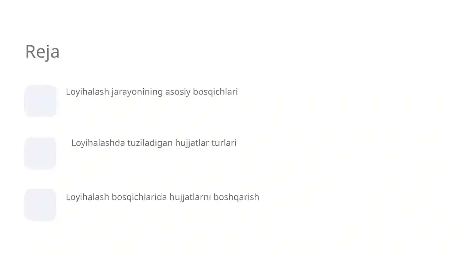 Loyihalash bosqichlari va ularda tuziladigan hujjatlar 2