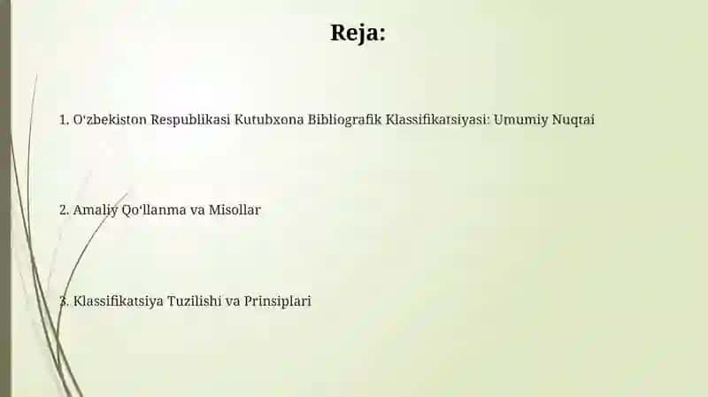 Oʻzbekiston Respublikasi Kutubxona Bibliografik Klassifikatsiyasi 2