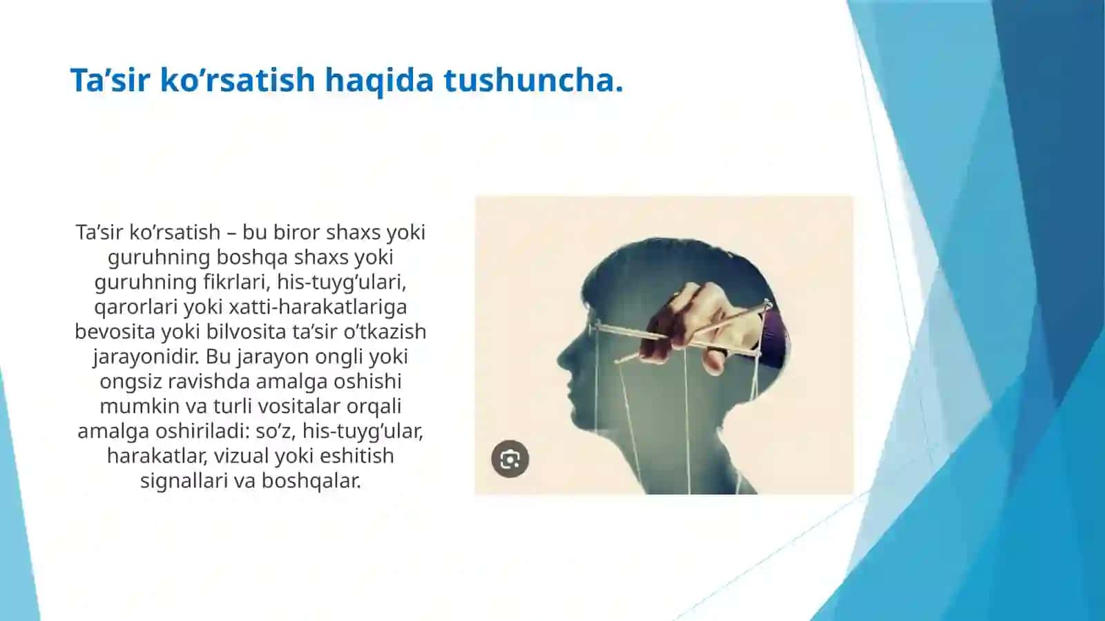 Ta’sir ko’satishning suggestiv usullari va ularning cheklanishi. 2
