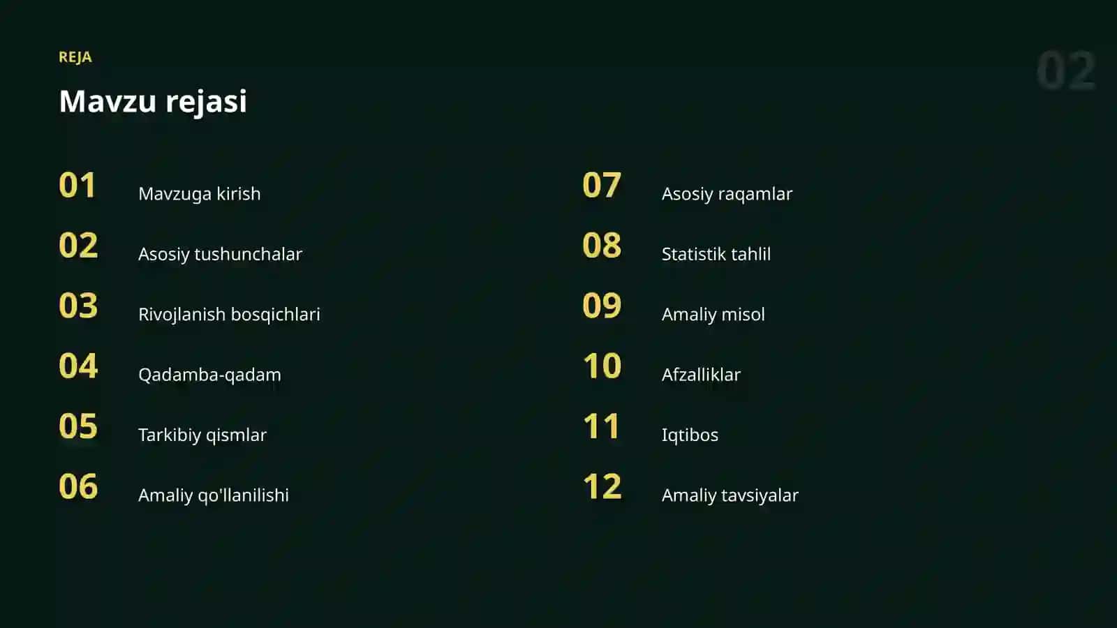 DATASETLAR VA MA'LUMOT 2