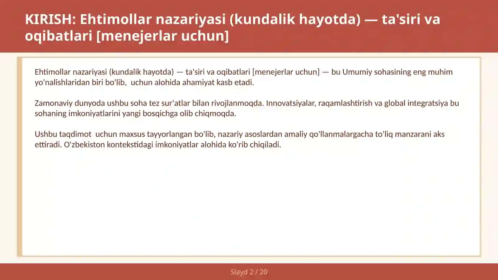 Ehtimollar nazariyasi (kundalik hayotda) — ta'siri va oqibatlari [menejerlar uchun] 2