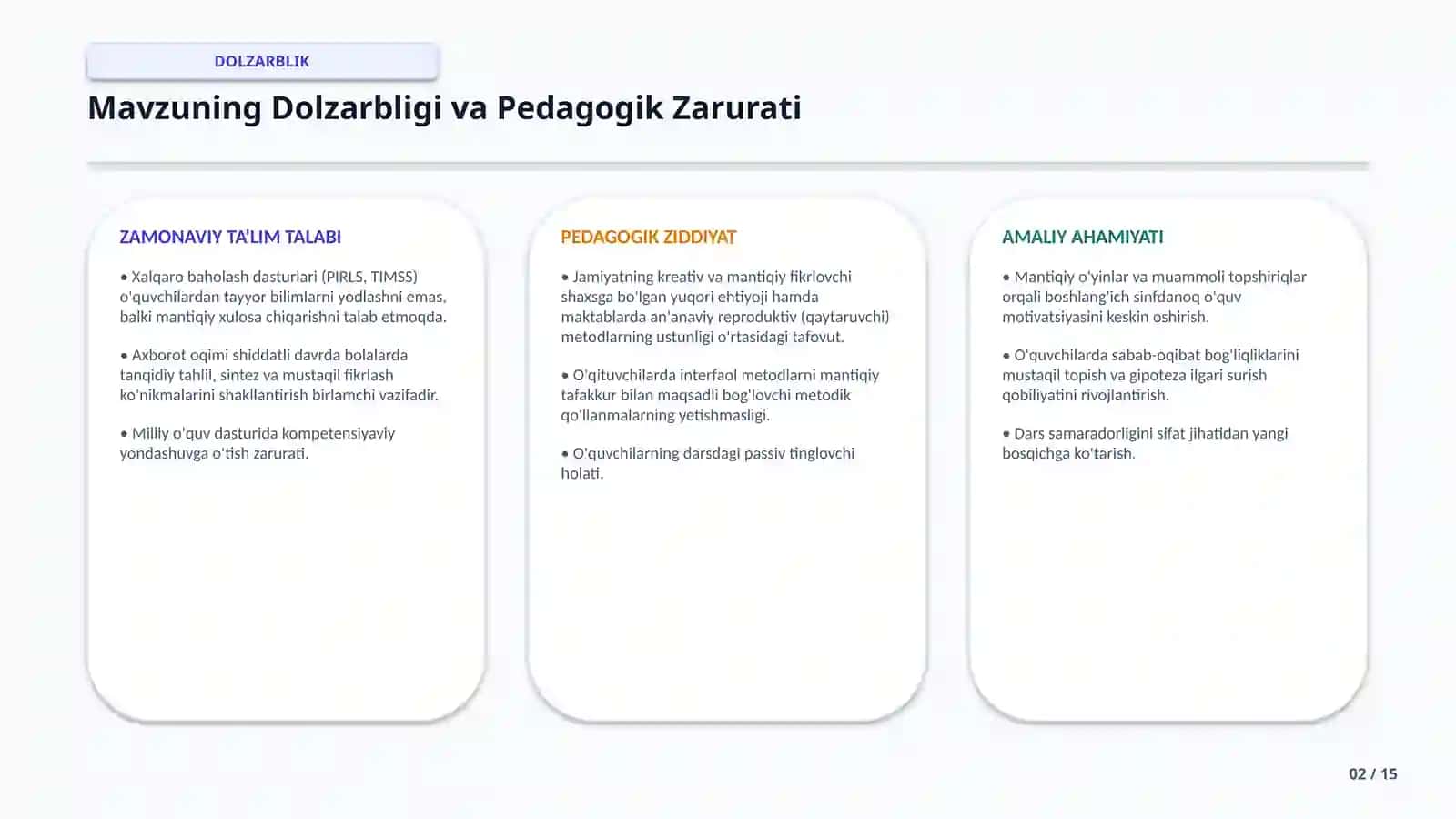 Pedagogika va boshlang'ich ta'lim metodikasi 2