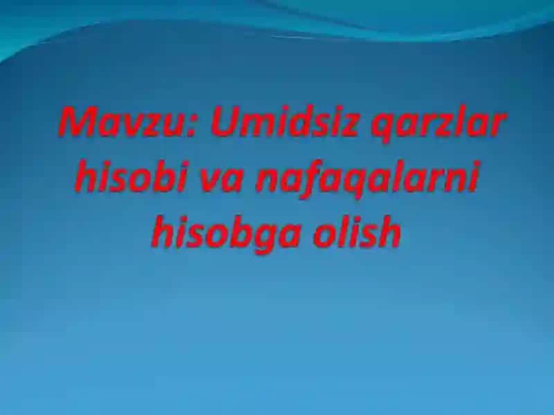 Moliyaviy hisob asoslari 2