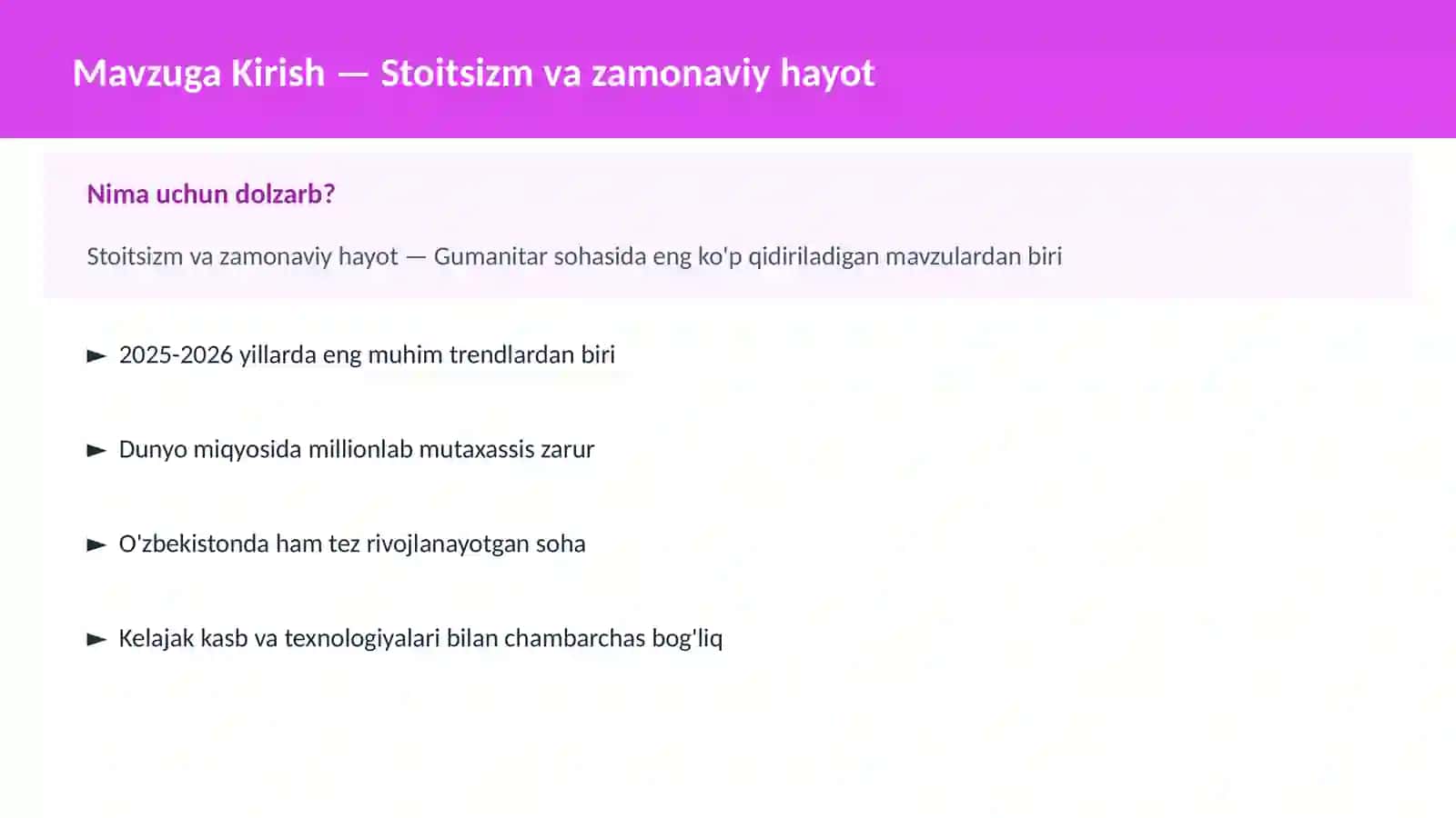 Stoitsizm va zamonaviy hayot 2