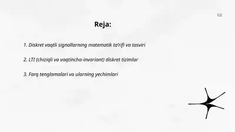 Diskret signallaming matematik modellari 2