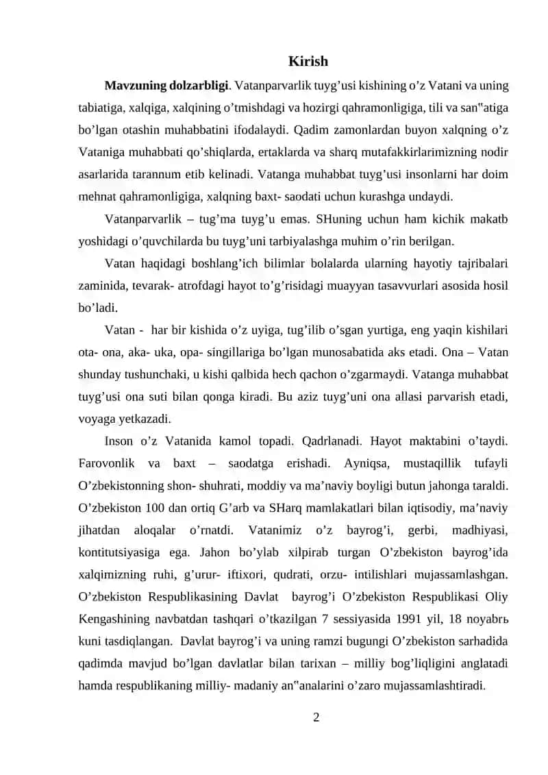 MAKTABGACHA YOSHDAGI BOLALARDA VATANGA MUHABBAT TUYG'ULARINI TARBIYALASH USULLARI 2