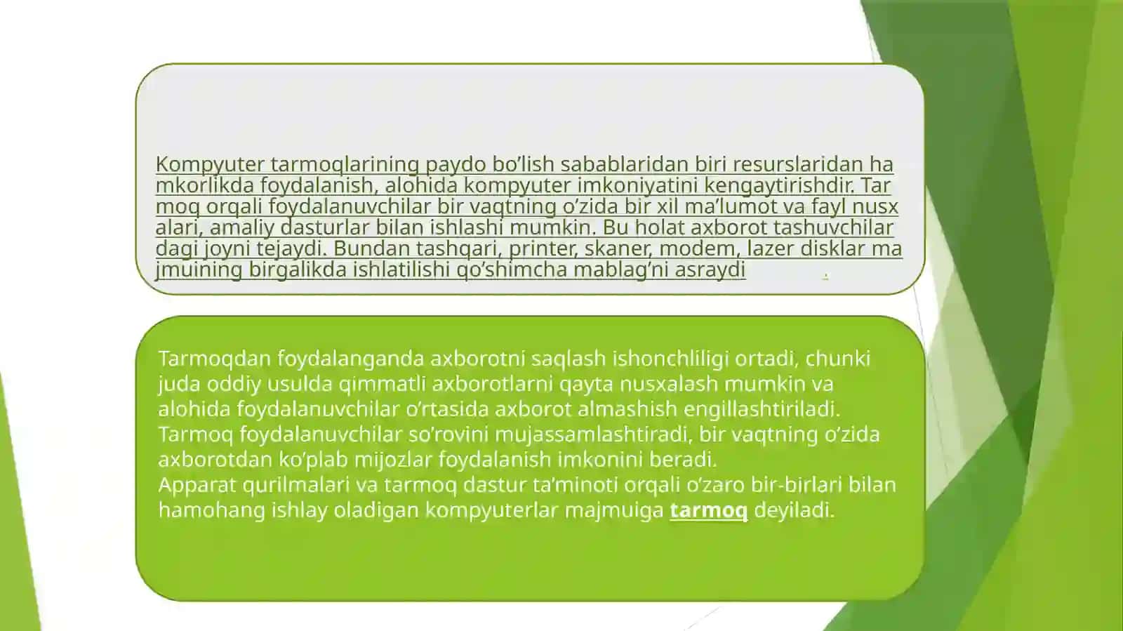 LOKAL TARMOQDA MA’LUMOTLAR ALMASHINUV MODELI 2