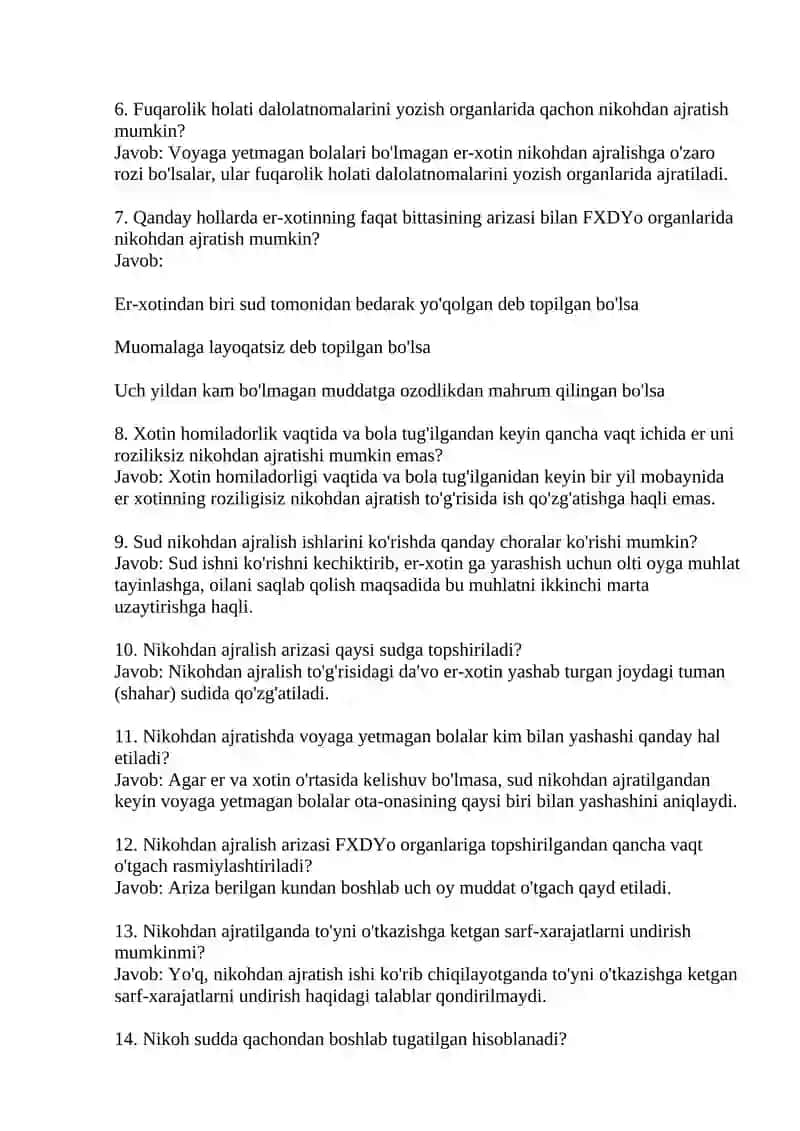 Nikohdan ajralishning asoslari 2