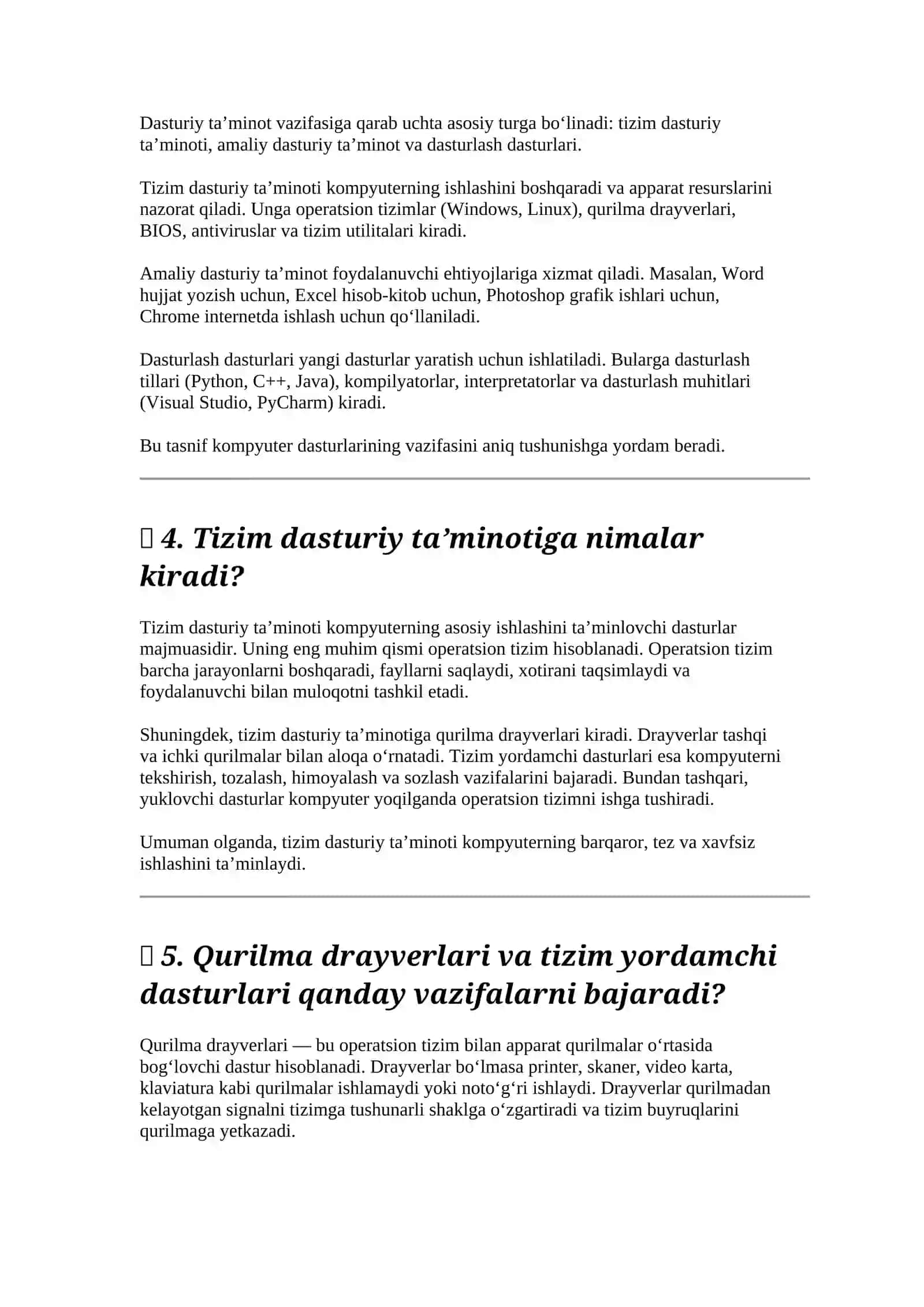 Tizim Dasturlash va Amaliy Dasturlash 2