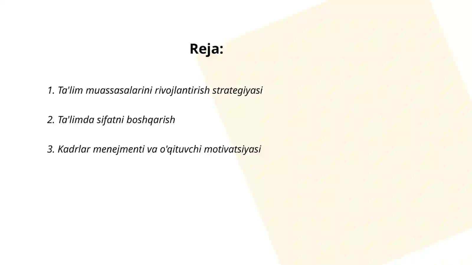 Ta'lim muassasalarini rivojlantirish strategiyasi 2
