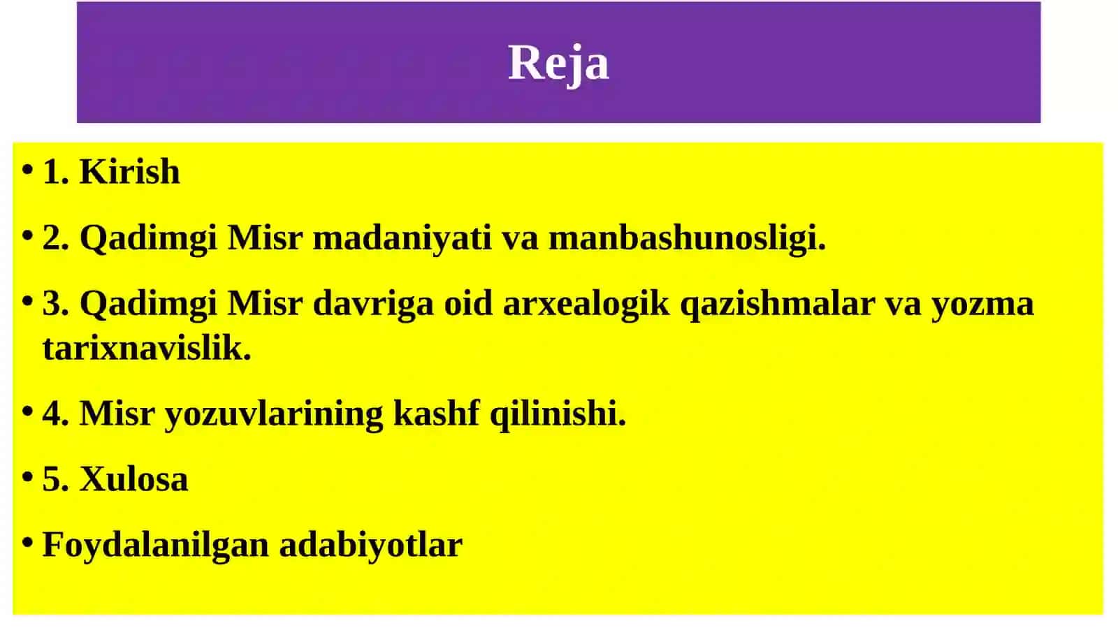 QADIMGI MISRNING ASOSIY MANBALARI VA TARIXNAVISLIGI 2