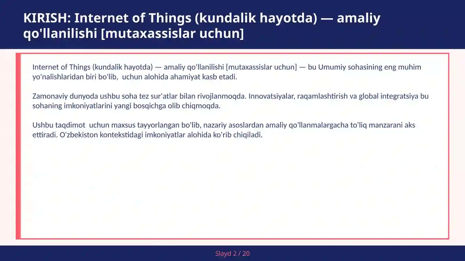 Internet of Things (kundalik hayotda) — amaliy qo'llanilishi [mutaxassislar uchun] 2