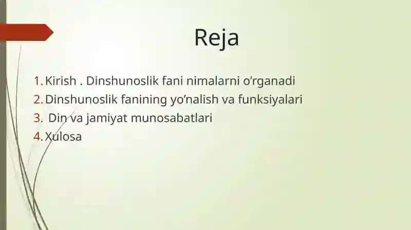 Dinshunoslik fanining predmeti va funksiyalari 2