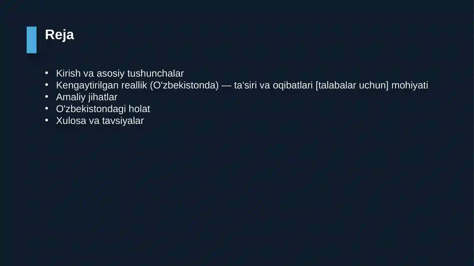 Kengaytirilgan reallik (O'zbekistonda) — ta'siri va oqibatlari [talabalar uchun] 2