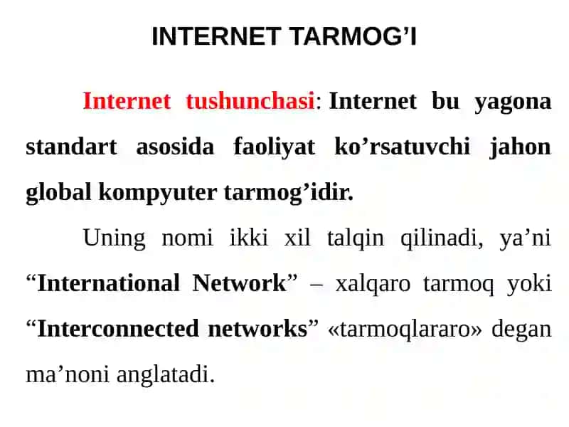INTERNET TARMOG’I 2