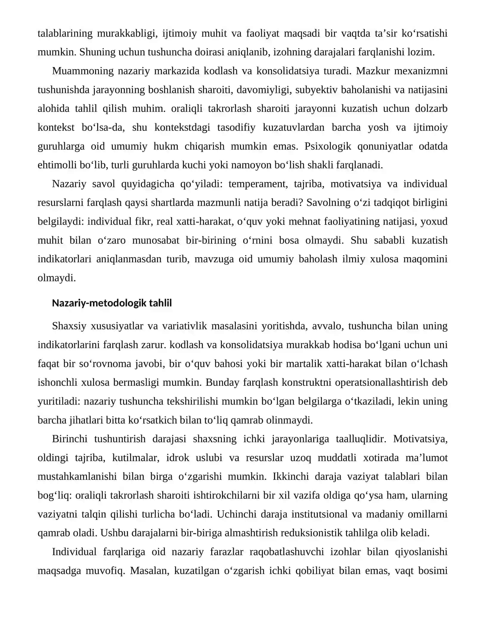 Uzoq muddatli xotirada ma’lumot mustahkamlanishi 2
