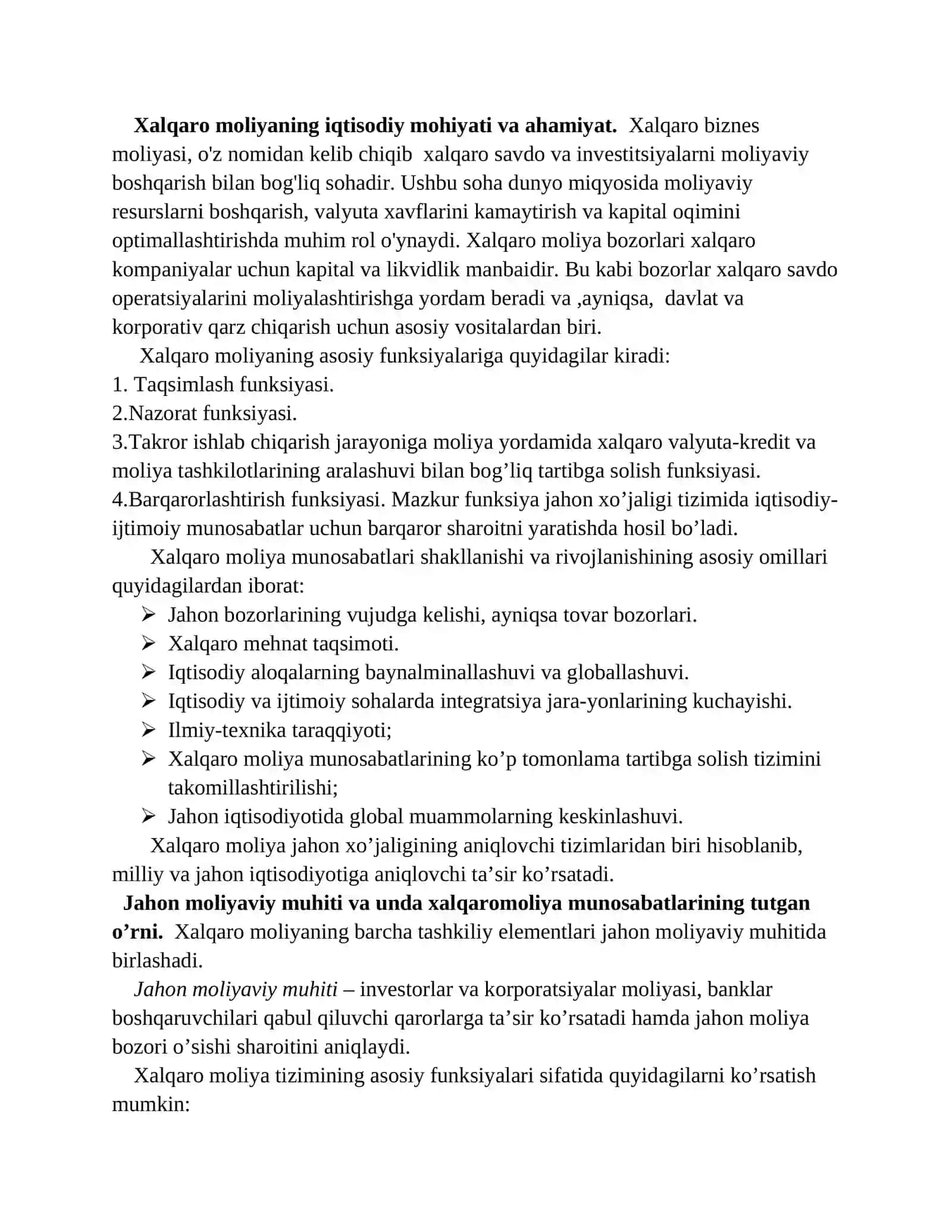 Xalqaro biznes moliyasi 2