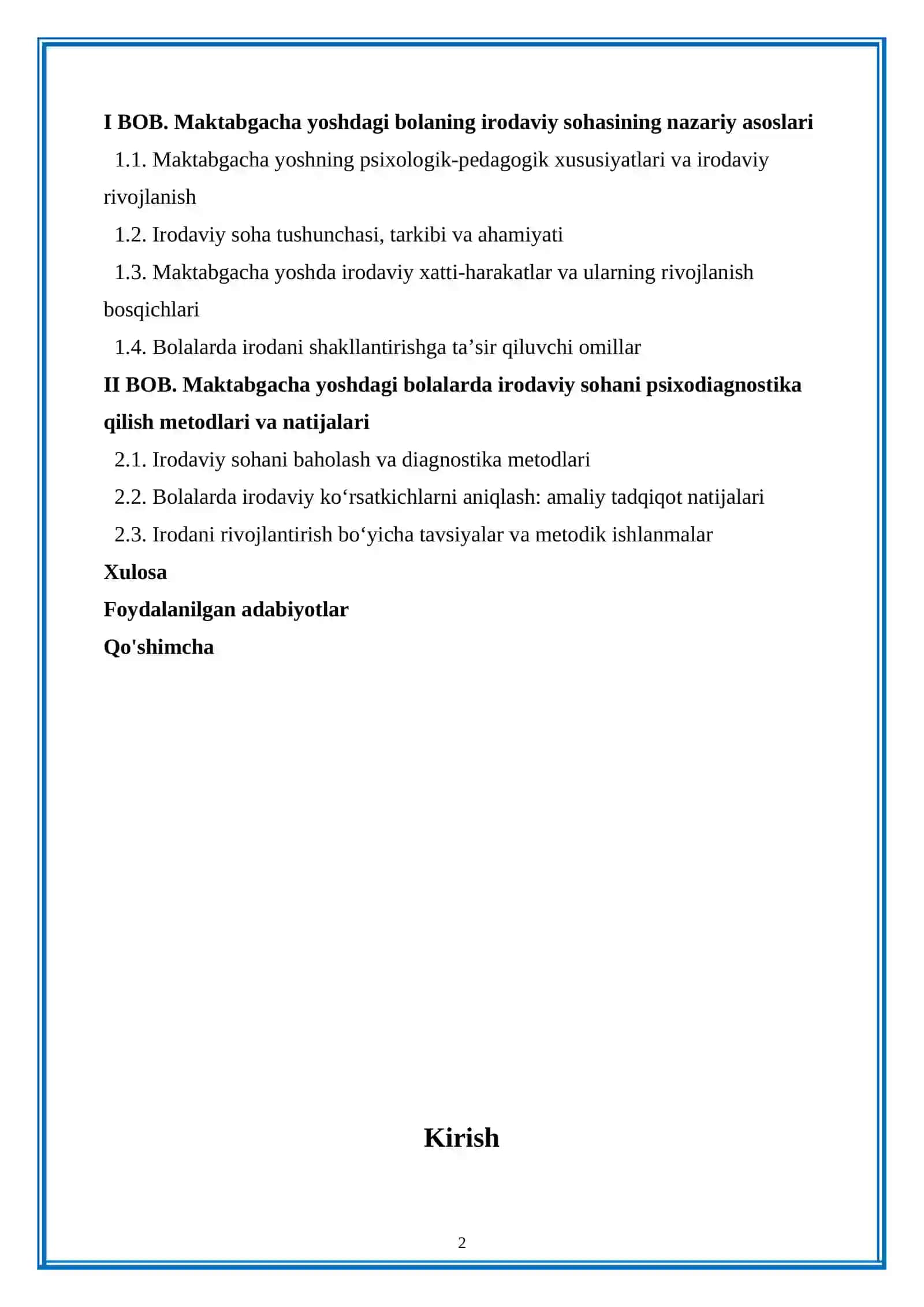 Maktabgacha bolaning irodaviy sohasining psixodiagnostikasi 2