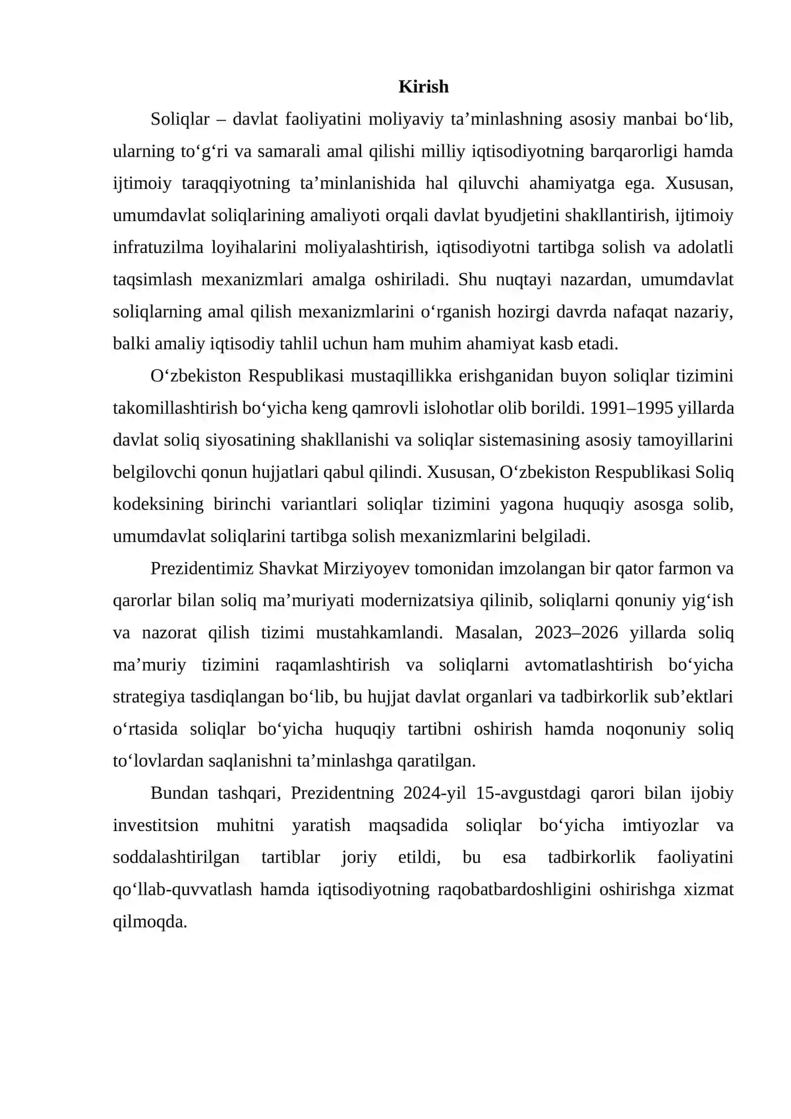 O‘zbekiston Respublikasida umumdavlat soliqlarning amal qilish mexanizmlari 2