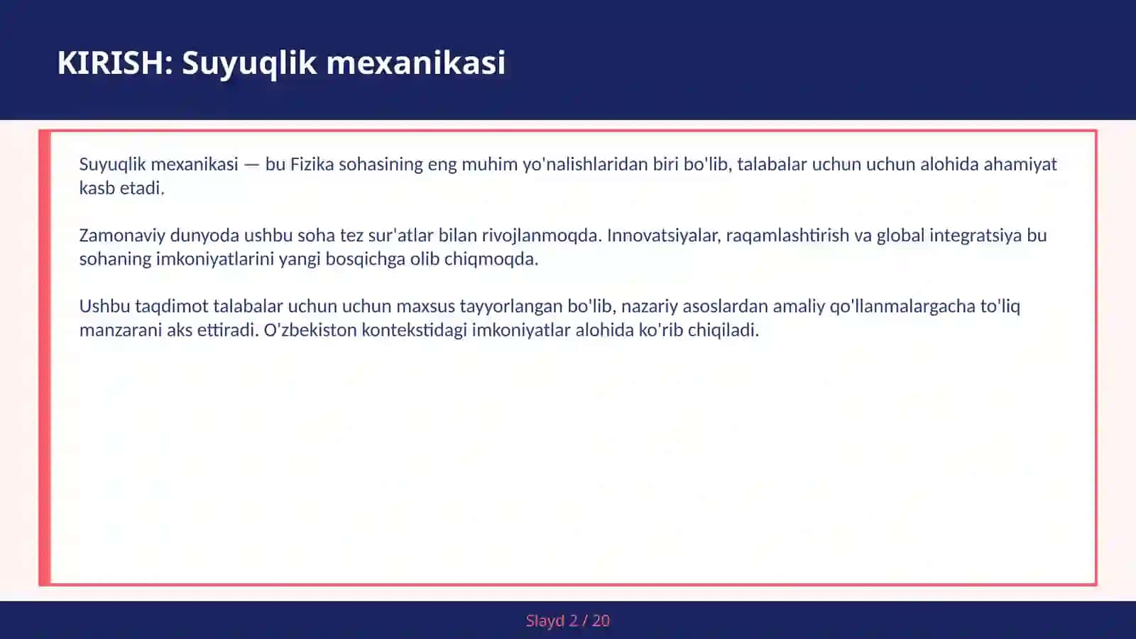 SUYUQLIK MEXANIKASI 2