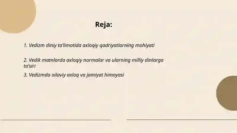 Milliy dinlar vedizm diniy taʼlimotida diniy axloqiy qarashlar 2