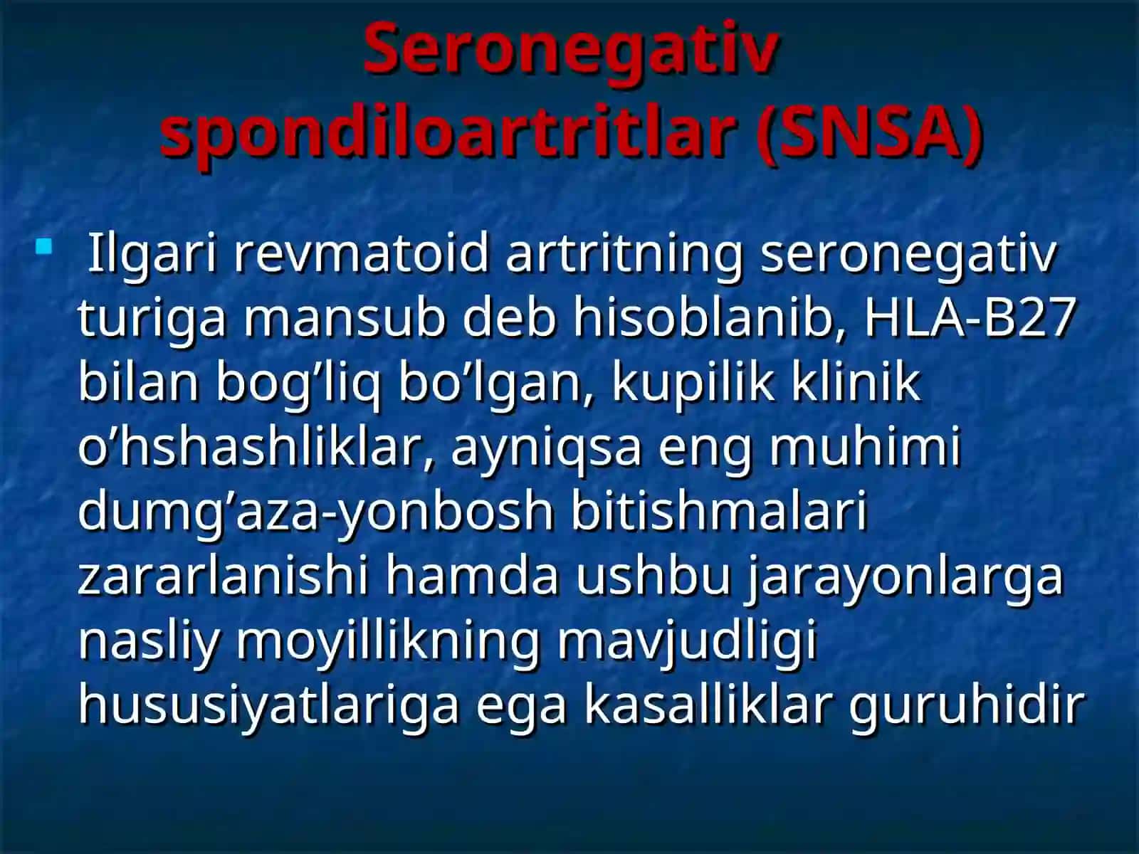 Seronegativ Spondilo artritlar 2