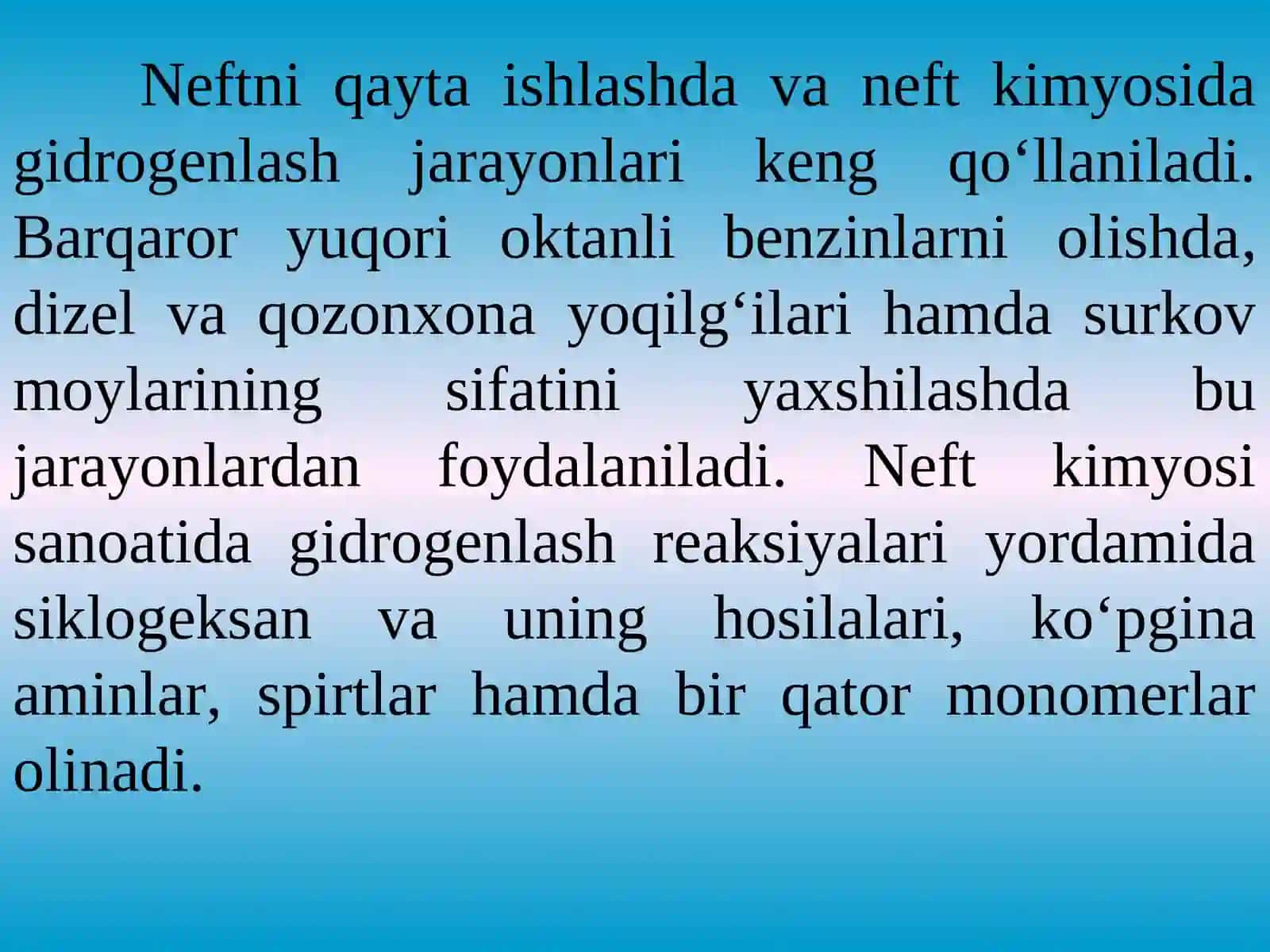 Gidrogenlash jarayonlari 2