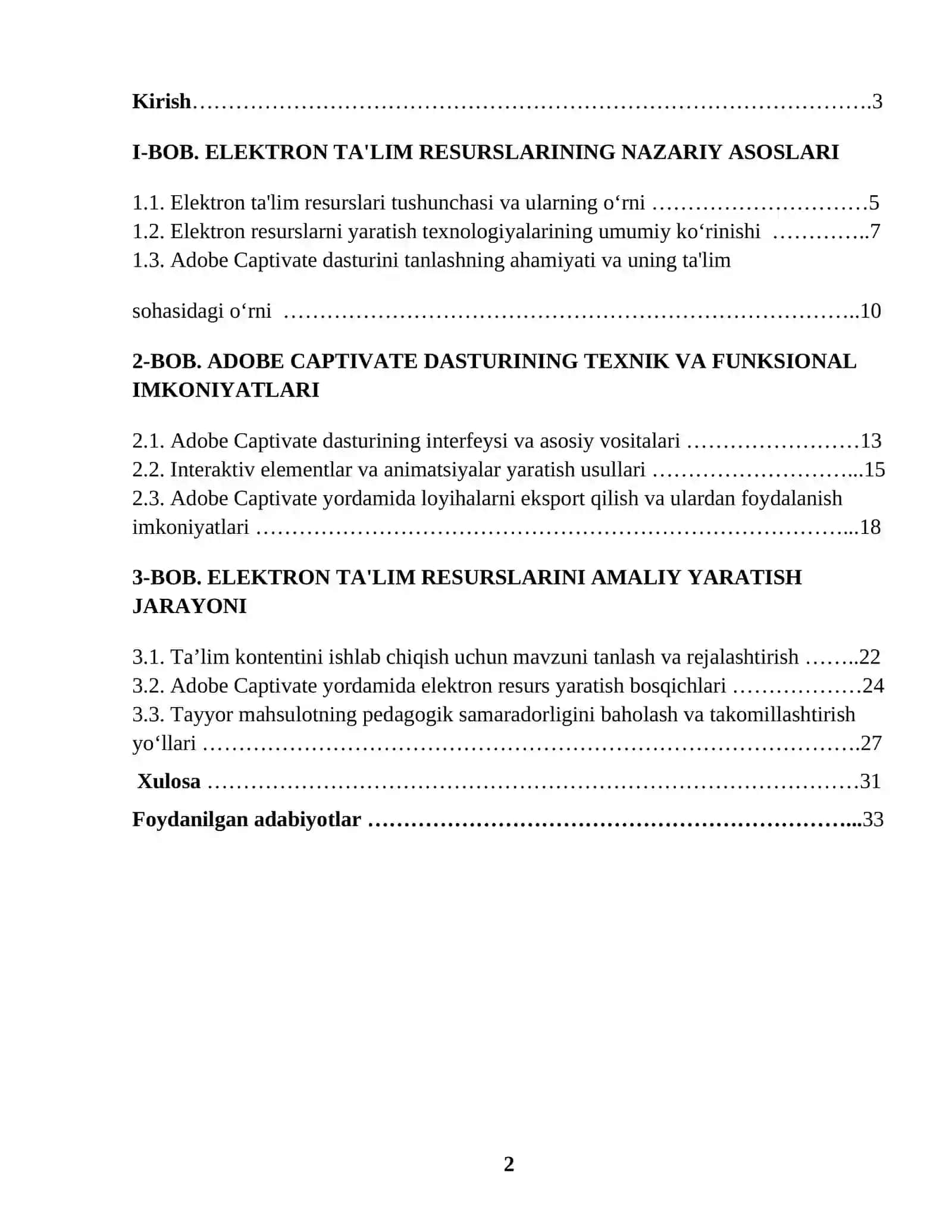 ELEKTRON TA'LIM RESURSLARINI YARATISH TEXNOLOGIYALARI 2