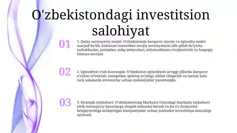 OʻZbekistonda Investitsion Faoliyatni TaʼMinlash Va Uning Shart-Sharoitlari 2