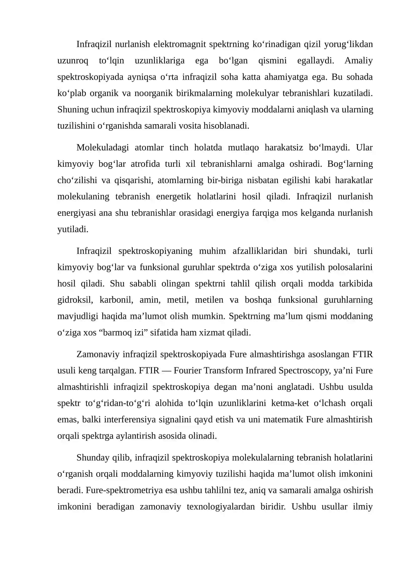Infraqizil spektroskopiyasi asoslari 2