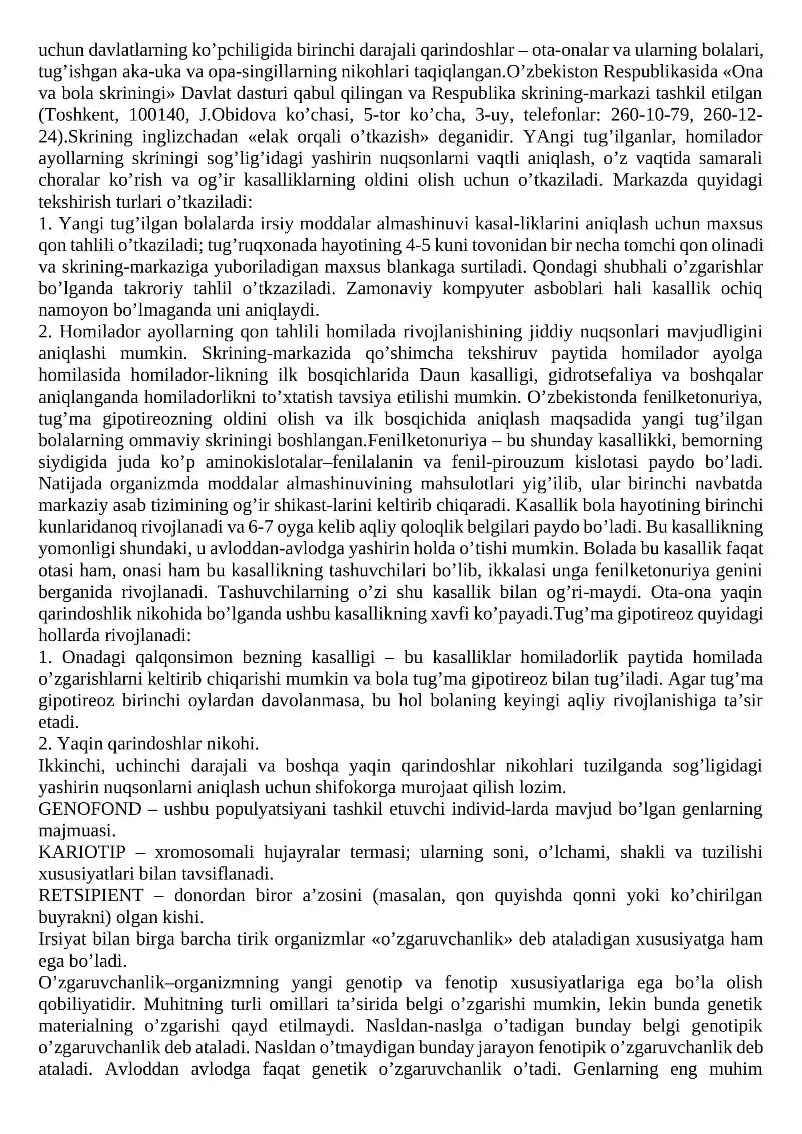 Yaqin qarindоshlar оrasidagi nikоh va g nоgirоn bоla tug’ilishi va uni оldini оlish. Doun sindromi 2