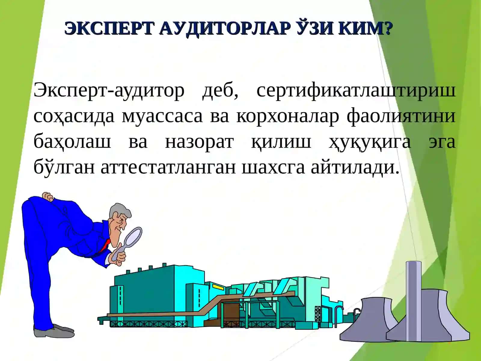 Эксперт-аудиторлар. Халқаро ИСО 9000 сериясидаги стандартлар бўйича ишларни ташкил этиш. 2