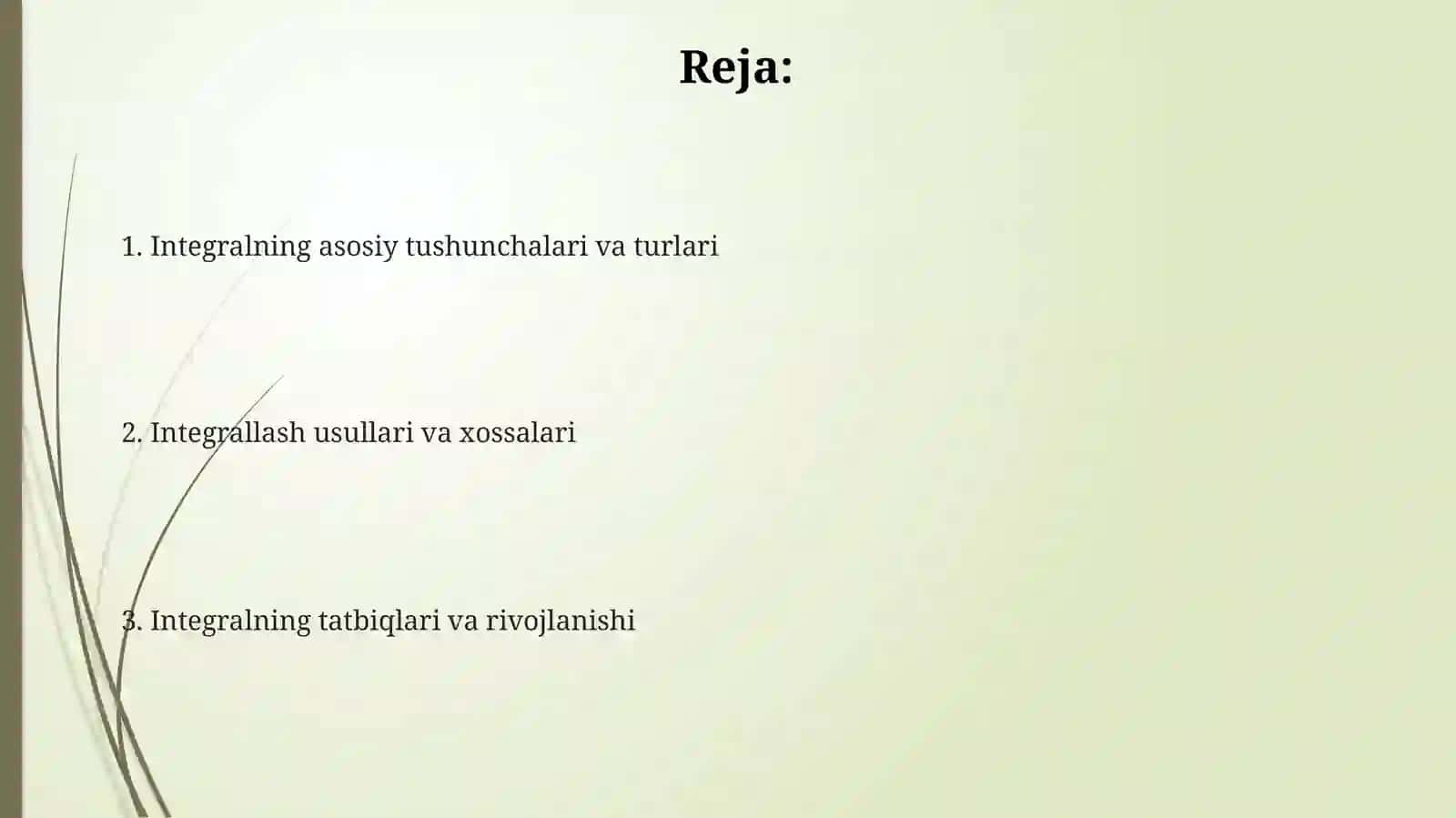 Integral haqida tushuncha 2