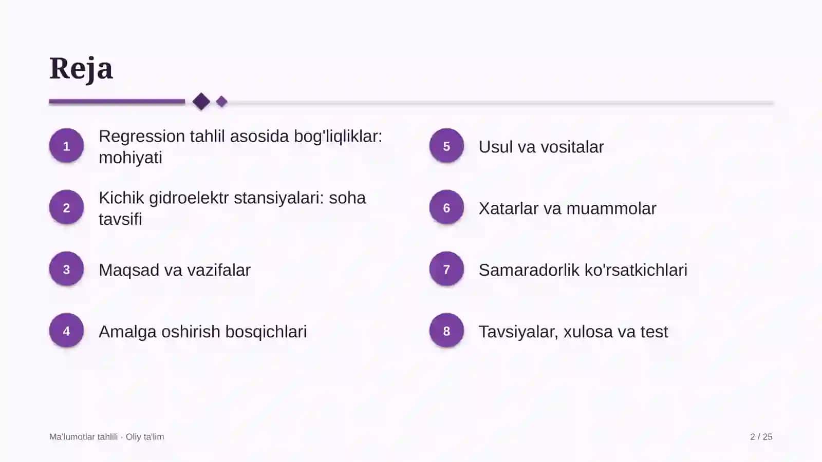 Kichik gidroelektr stansiyalarida regression tahlil asosida bog'liqliklarni aniqlash 2
