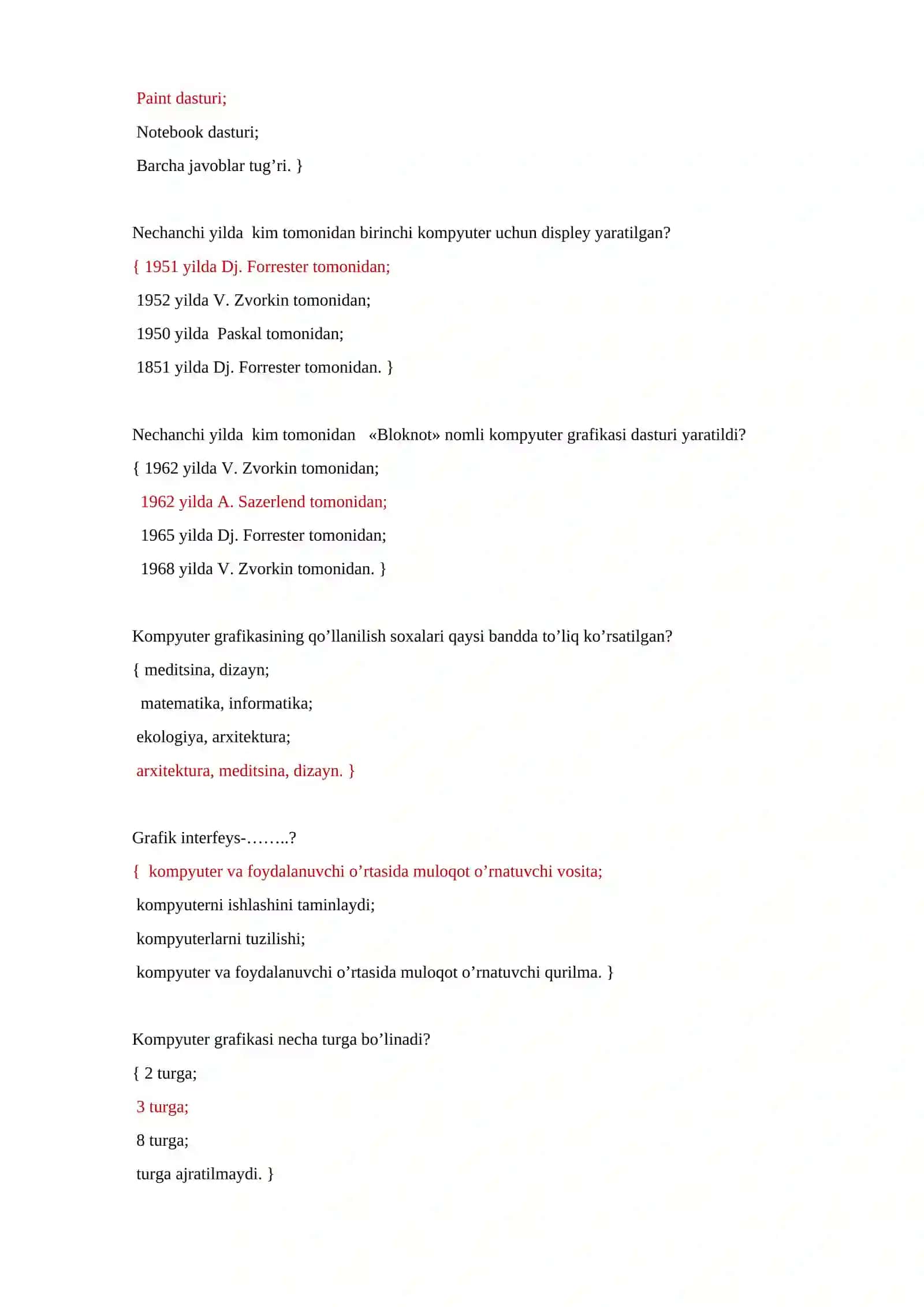 Kompyuterli grafika 2