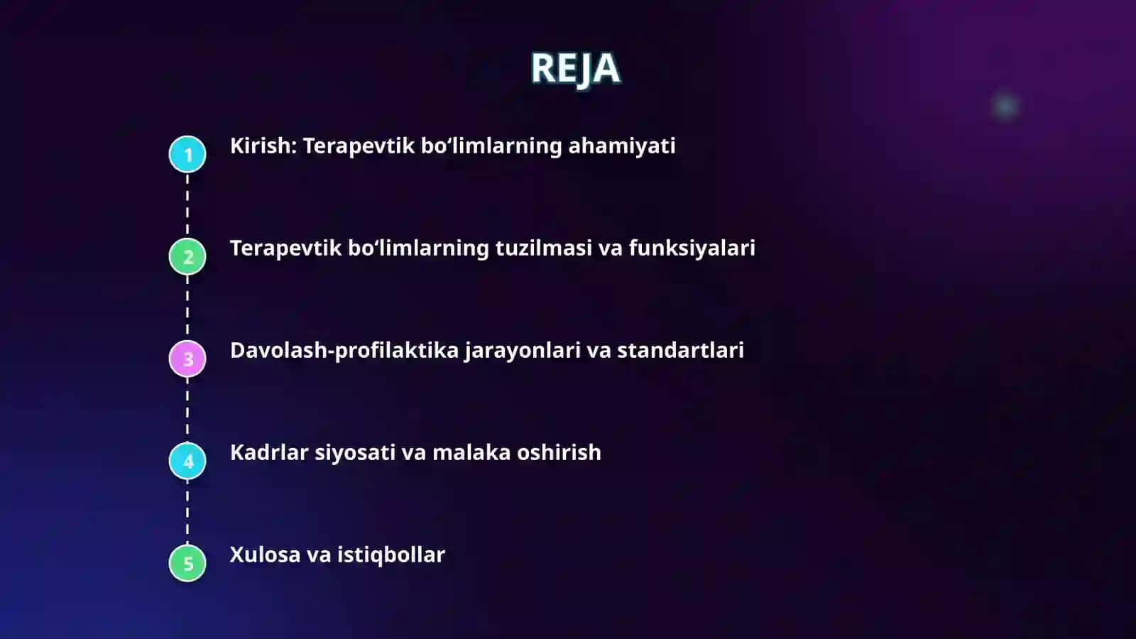 Tibbiyot muassasalarning terapevtik boʻlimlari 2