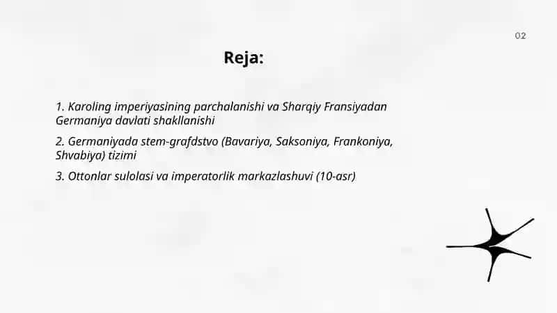 Karoling imperiyasining parchalanishi va Sharqiy Fransiyadan Germaniya davlati shakllanishi 2