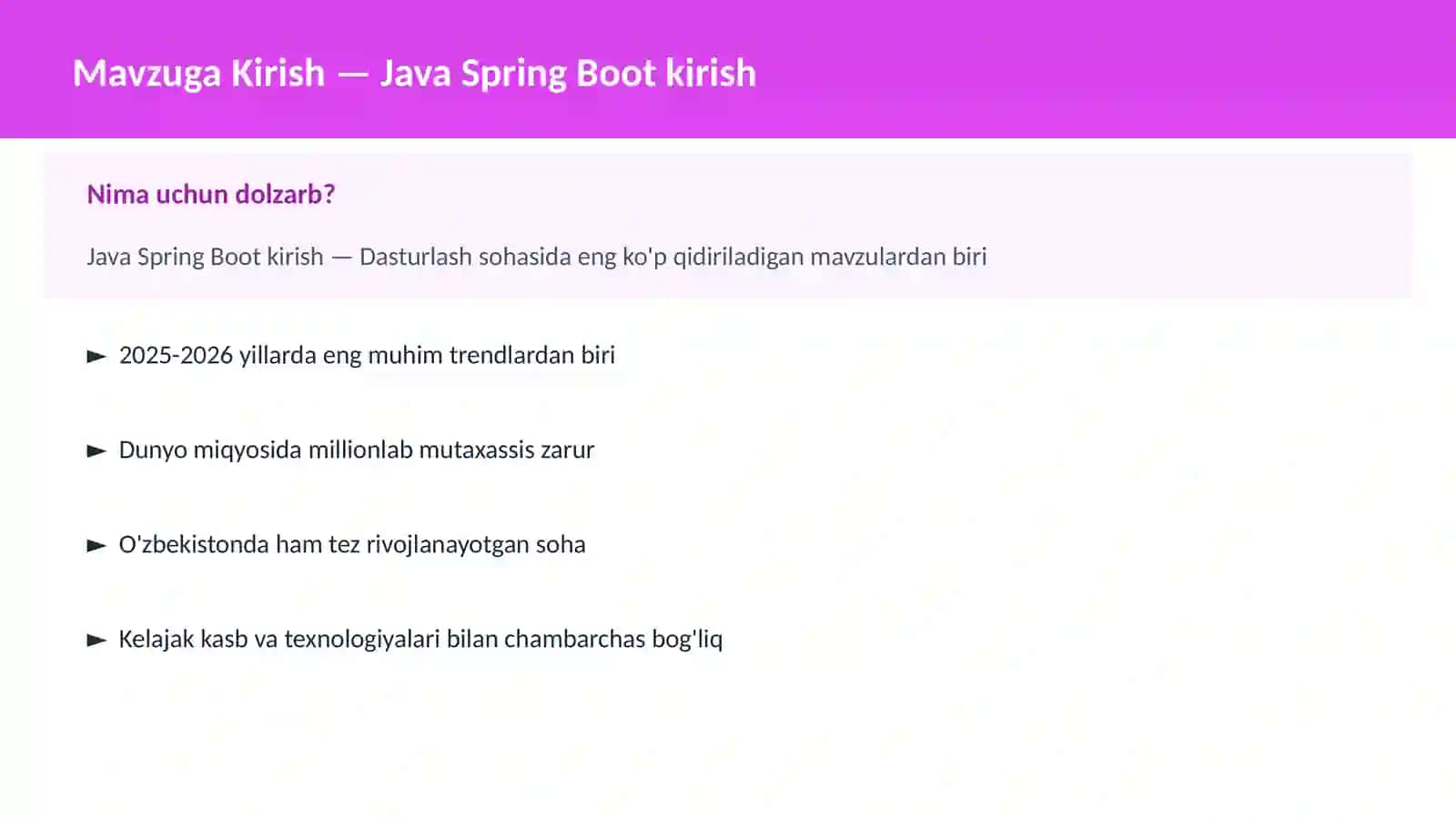 Java Spring Boot kirish 2